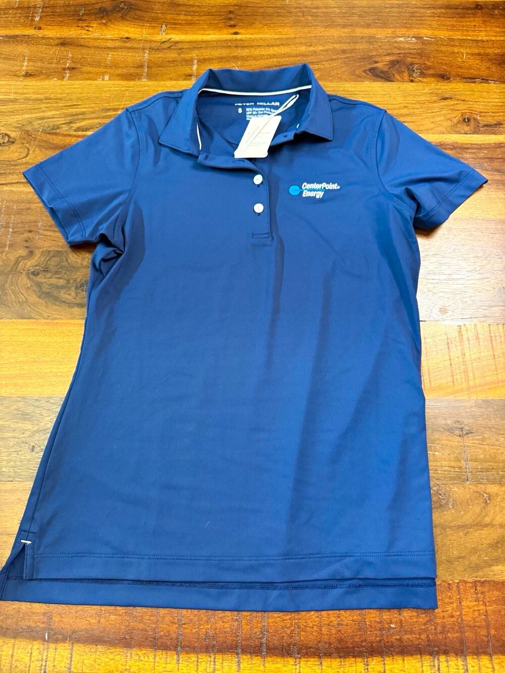 Peter Millar Mens Blue Polo Shirt S Short Sleeve Sun Protection CenterPoint Logo